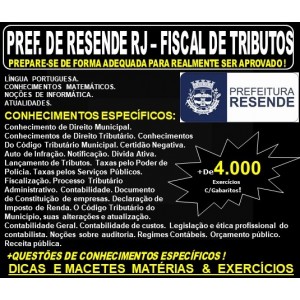 Apostila Prefeitura de Resende RJ - FISCAL de TRIBUTOS - Teoria + 4.000 Exercícios - Concurso 2019