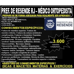  Apostila Prefeitura de Resende RJ - MÉDICO ORTOPEDISTA - Teoria + 3.600 Exercícios - Concurso 2019