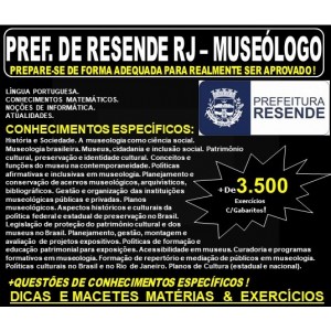 Apostila Prefeitura de Resende RJ - MUSEÓLOGO - Teoria + 3.500 Exercícios - Concurso 2019
