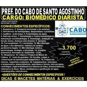 Apostila Prefeitura do Cabo de Santo Agostinho - BIOMÉDICO DIARISTA - Teoria + 3.700 Exercícios - Concurso 2019