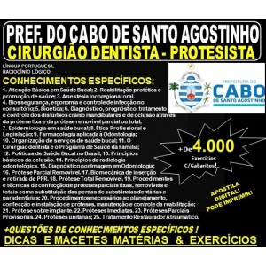 Apostila Prefeitura do Cabo de Santo Agostinho - CIRURGIÃO DENTISTA - PROTESISTA - Teoria + 4.000 Exercícios - Concurso 2019