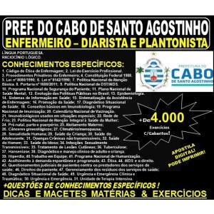 Apostila Prefeitura do Cabo de Santo Agostinho - ENFERMEIRO DIARISTA e PLANTONISTA - Teoria + 4.000 Exercícios - Concurso 2019
