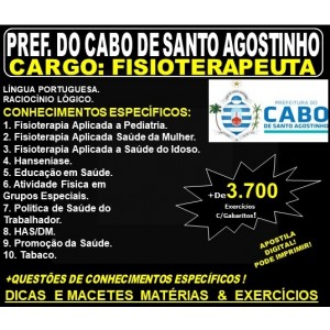 Apostila Prefeitura do Cabo de Santo Agostinho - FISIOTERAPEUTA - Teoria + 3.700 Exercícios - Concurso 2019