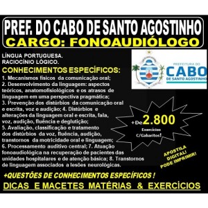 Apostila Prefeitura do Cabo de Santo Agostinho - FONOAUDIÓLOGO - Teoria + 2.800 Exercícios - Concurso 2019