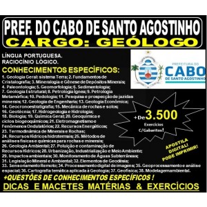 Apostila Prefeitura do Cabo de Santo Agostinho - GEÓLOGO - Teoria + 3.500 Exercícios - Concurso 2019