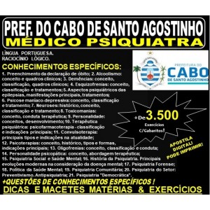 Apostila Prefeitura do Cabo de Santo Agostinho - MÉDICO PSIQUIATRA - Teoria + 3.500 Exercícios - Concurso 2019
