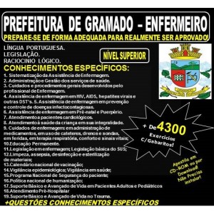 Apostila PREFEITURA DE GRAMADO - ENFERMEIRO - Teoria + 4.300 Exercícios - Concurso 2018