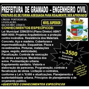 Apostila PREFEITURA DE GRAMADO - ENGENHEIRO CIVIL - Teoria + 3.500 Exercícios - Concurso 2018