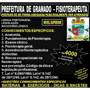 Apostila PREFEITURA DE GRAMADO - FISIOTERAPEUTA - Teoria + 4.000 Exercícios - Concurso 2018