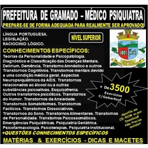 Apostila PREFEITURA DE GRAMADO - MÉDICO PSIQUIATRA - Teoria + 3.500 Exercícios - Concurso 2018