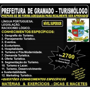 Apostila PREFEITURA de GRAMADO - TURISMÓLOGO - Teoria + 2.700 Exercícios - Concurso 2018
