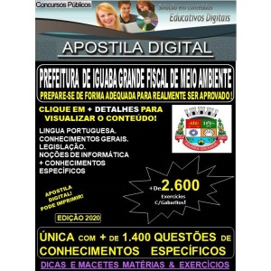 Apostila Prefeitura de Iguaba Grande RJ - FISCAL DE MEIO AMBIENTE - Teoria + 2.600 exercícios - Concurso 2020