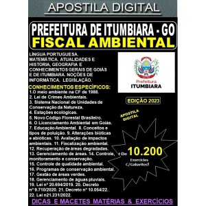 Apostila Prefeitura de ITUMBIARA - FISCAL AMBIENTAL - Teoria + 10.200 Exercícios - Concurso 2023