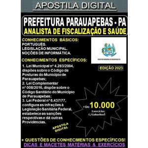 Apostila PREF. PARAUAPEBAS - ANALISTA de FISCALIZAÇÃO de SAÚDE - Teoria + 10.000 Exercícios - Concurso 2023