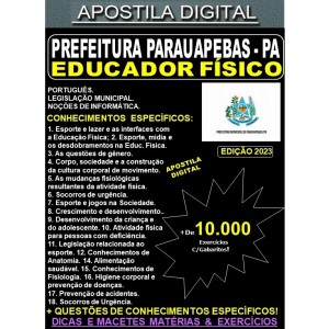 Apostila PREF. PARAUAPEBAS - EDUCADOR FÍSICO - Teoria + 10.000 Exercícios - Concurso 2023