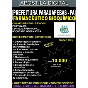 Apostila PREF. PARAUAPEBAS - FARMACÊUTICO BIOQUÍMICO - Teoria + 10.000 Exercícios - Concurso 2023