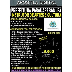 Apostila PREF. PARAUAPEBAS - INSTRUTOR de ARTES e CULTURA - Teoria + 9.000 Exercícios - Concurso 2023
