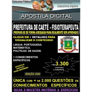 Apostila Prefeitura Municipal de Caeté MG  - FISIOTERAPEUTA  - Teoria + 3.300 Exercícios - Concurso 2020