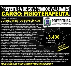 Apostila Prefeitura Municipal de Governador Valadares MG - FISIOTERAPEUTA - Teoria + 3.400 Exercícios - Concurso 2019