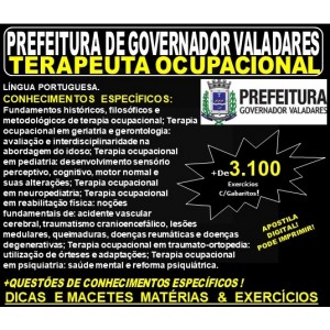 Apostila Prefeitura Municipal de Governador Valadares MG - TERAPEUTA OCUPACIONAL - Teoria + 3.100 Exercícios - Concurso 2019