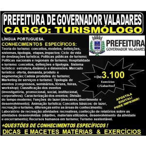 Apostila Prefeitura Municipal de Governador Valadares MG - TURISMÓLOGO - Teoria + 3.100 Exercícios - Concurso 2019