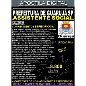 Apostila PREFEITURA de GUARUJÁ - ASSISTENTE SOCIAL - Teoria + 8.800 Exercícios - Concurso 2023