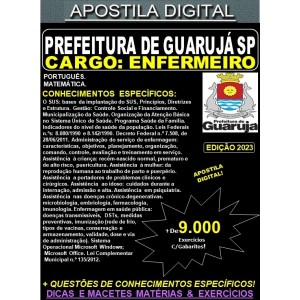 Apostila PREFEITURA de GUARUJÁ - ENFERMEIRO - Teoria +  9.000 Exercícios - Concurso 2023