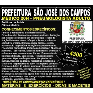 Apostila Prefeitura de São José dos Campos - Médico - PNEUMOLOGISTA ADULTO - Teoria + 4.300 Exercícios - Concurso 2018