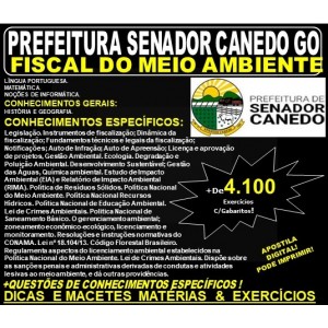Apostila Prefeitura de Senador Canedo GO - FISCAL DO MEIO AMBIENTE - Teoria + 4.100 Exercícios - Concurso 2019