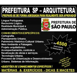 Apostila PREFEITURA SP - ARQUITETURA - Teoria + 4.500 Exercícios - Concurso 2018
