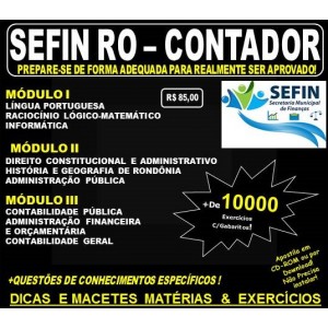 Apostila SEFIN RO - CONTADOR - Teoria + 10.000 Exercícios - Concurso 2017