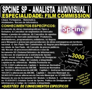 Apostila SPCINE SP - ANALISTA AUDIOVISUAL - Especialidade: FILM COMMISSION - Teoria + 3.000 Exercícios - Concurso 2019