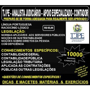 Apostila TJ PE - ANALISTA JUDICIÁRIO - Apoio Especializado - CONTADOR - Teoria + 10.000 Exercícios - Concurso 2017