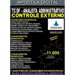 Apostila TC DF - ANALISTA de CONTROLE EXTERNO - Teoria + 11.000 exercícios - Concurso 2023