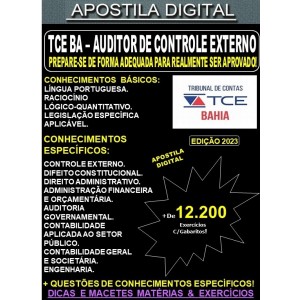 Apostila TCE BA - AUDITOR de CONTROLE EXTERNO - Teoria + 12.200 Exercícios - Concurso 2023