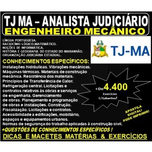Apostila TJ MA - Analista Judiciário - ENGENHEIRO MECÂNICO - Teoria + 4.400 Exercícios - Concurso 2019
