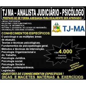 Apostila TJ MA - Analista Judiciário - PSICÓLOGO - Teoria + 4.000 Exercícios - Concurso 2019