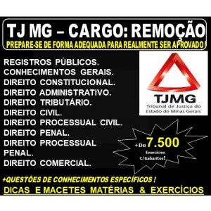 Apostila TJ MG - Outorga de Delegações de Notas e de Registro - Cargo: REMOÇÃO - Teoria + 7.500 Exercícios - Concurso 2019
