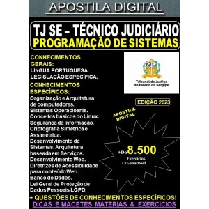 Apostila TJ SE - Técnico Judiciário - PROGRAMAÇÃO DE SISTEMAS - Teoria + 8.500 Exercícios - Concurso 2023