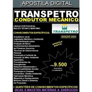 Apostila TRANSPETRO - CONDUTOR MECÂNICO - Teoria + 9.500 Exercícios - Concurso 2023