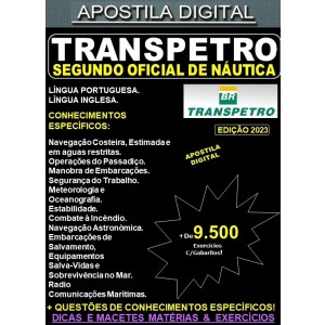 Apostila TRANSPETRO - SEGUNDO OFICIAL de NÁUTICA - Teoria + 9.500 Exercícios - Concurso 2023