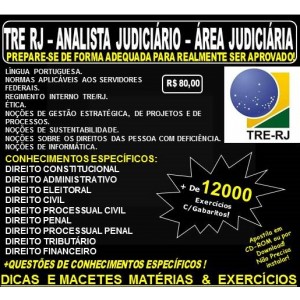 Apostila TRE RJ - Analista Judiciário - ÁREA JUDICIÁRIA - Teoria + 12.000 Exercícios - Concurso 2017