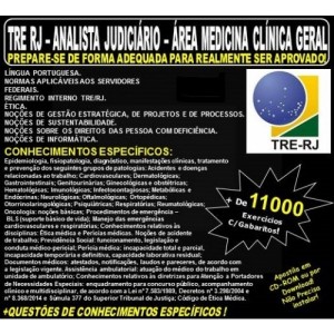 Apostila TRE RJ - Analista Judiciário - Apoio Especializado - MEDICINA CLÍNICA GERAL - Teoria + 11.000 Exercícios - Concurso 2017
