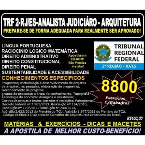 Apostila TRF 2ª REGIÃO RJ - ES - ANALISTA JUDICIÁRIO - ARQUITETURA - Teoria + 8.800 Exercícios - Concurso 2016