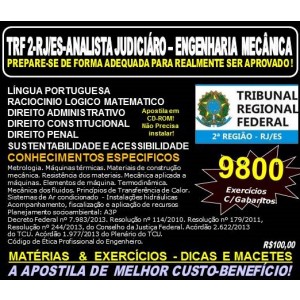 Apostila TRF 2ª REGIÃO RJ - ES - ANALISTA JUDICIÁRIO - ENGENHARIA MECÂNICA - Teoria + 9.800 Exercícios - Concurso 2016
