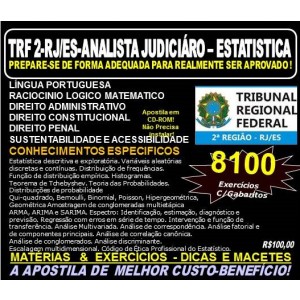 Apostila TRF 2ª REGIÃO RJ - ES - ANALISTA JUDICIÁRIO - ESTATÍSTICA - Teoria + 8.100 Exercícios - Concurso 2016