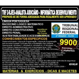 Apostila TRF 2ª REGIÃO RJ - ES - ANALISTA JUDICIÁRIO - INFORMÁTICA DESENVOLVIMENTO - Teoria + 9.900 Exercícios - Concurso 2016