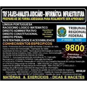 Apostila TRF 2ª REGIÃO RJ - ES - ANALISTA JUDICIÁRIO - INFORMÁTICA INFRAESTRUTURA - Teoria + 9.800 Exercícios - Concurso 2016
