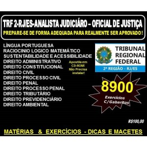 Apostila TRF 2ª REGIÃO RJ - ES - ANALISTA JUDICIÁRIO - OFICIAL de JUSTIÇA - Teoria + 8.900 Exercícios - Concurso 2016