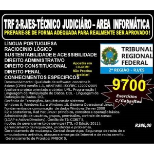 Apostila TRF 2ª REGIÃO RJ - ES - TÉCNICO JUDICIÁRIO - Área INFORMÁTICA - Teoria + 9.700 Exercícios - Concurso 2016